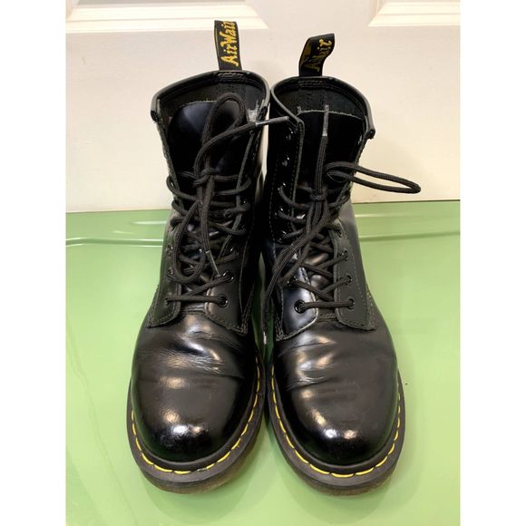 Dr. Martens 1460 Women's Black Smooth Leather Lace Up Boots Size US 9/ EU 41 - Picture 2 of 11